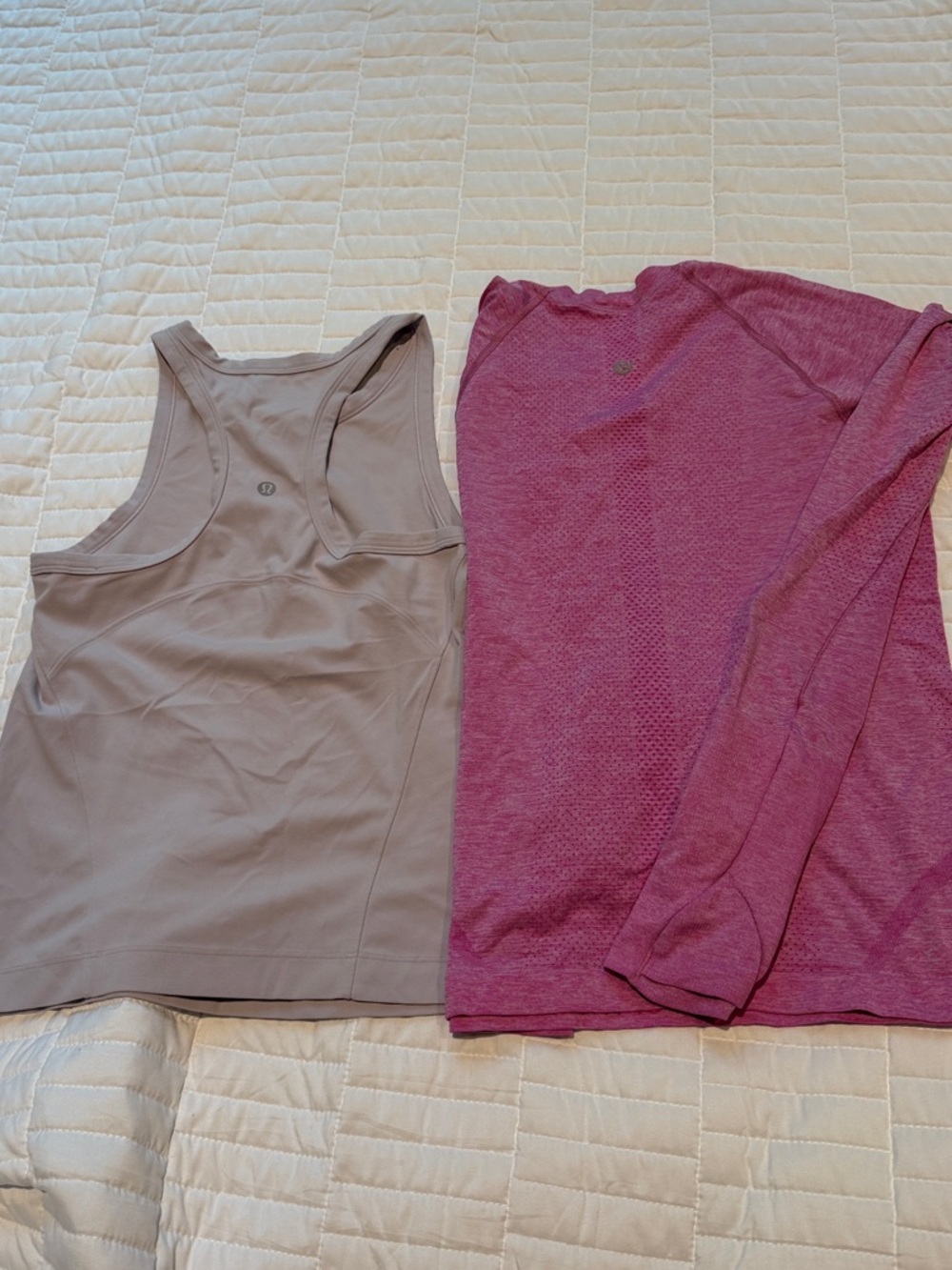 lululemon athletica Tank Top in Lilac/Gray and Pink Long Sleeve Top | Size 6